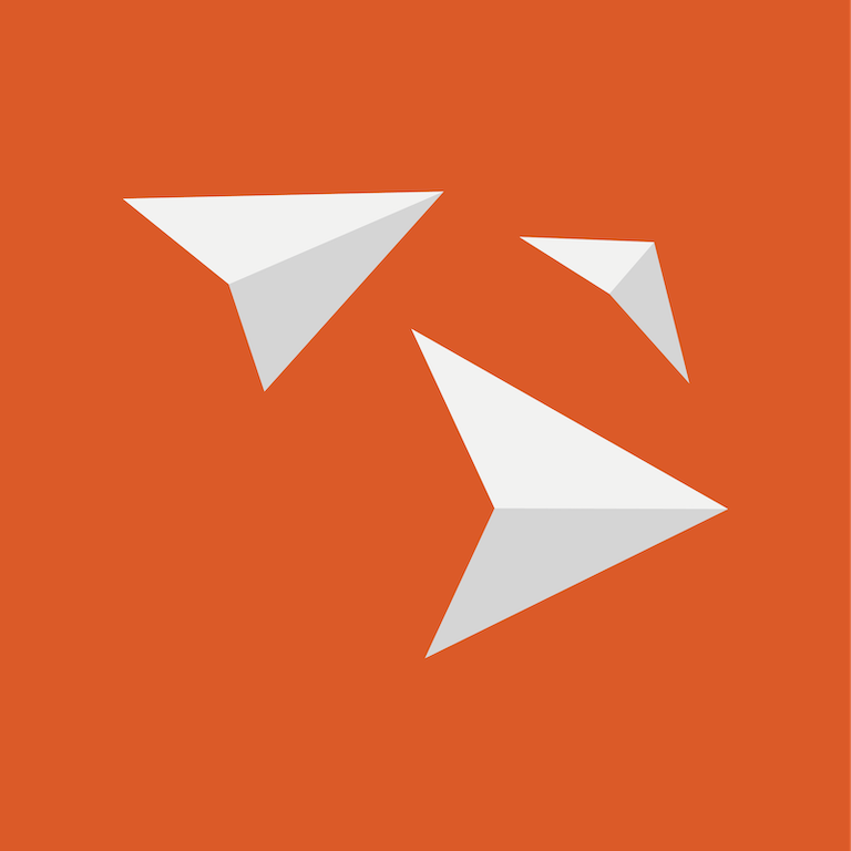 Illustrated paper planes on an orange background