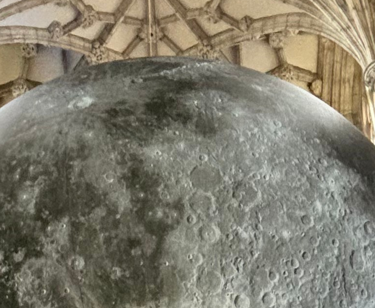 The moon at Winchester Cathedral.